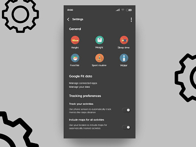 Google Fit Settings dailyui007 dailyuichallenge settings page