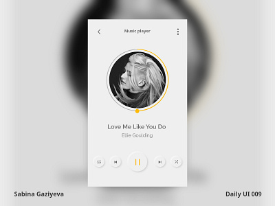 Music Player dailyui009 dailyuichallenge music player app xd