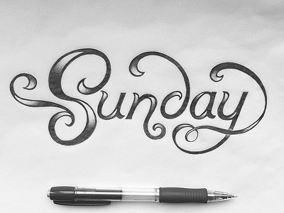Sunday curly cute handlettering handtype lettering sunday typography