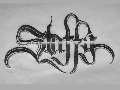 Staffy blackletter handdrawn handlettering lettering shading staffordshire staffy typografie typography