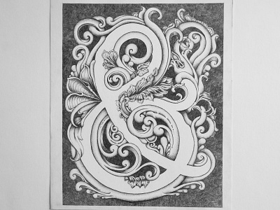 Ampersand ampersand art black and white detailed floral handdrawn handtype illustration ornamental symbol type typography