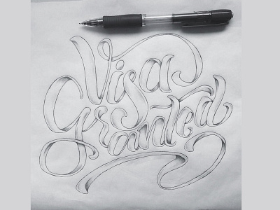 Visa Granted handlettering handtype lettering script type typographie typography