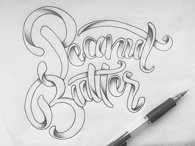 Peanut Butter custom font food handlettering handtype lettering peanut butter script type typographie typography