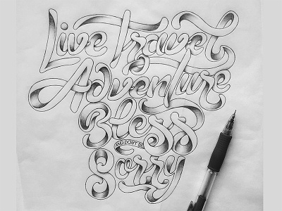 Kerouac adventure hand drawn hand lettering lettering live quote shading travel type typography