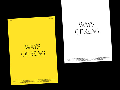WAYS OF BEING - Poster canela neue neue haas grotesk poster