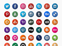 80 Flat Social Icons by Alphabit - Dribbble