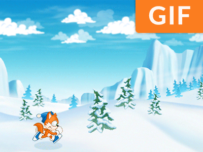 Run Animation android animation fox game gif hill ice ios iphone mountain parallax run snow winter