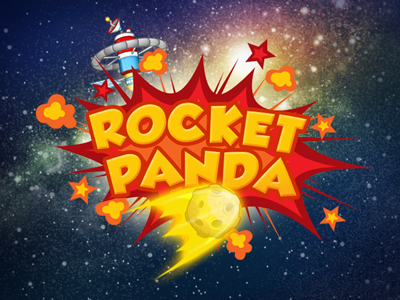 Rocket Panda Splash Screen boom cartoon comet explosion game illustration illustrator logo rocket space