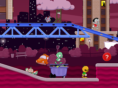 Night City Level blood bridge city dracula game gameplay illustraion night pumpkin headed race zombie