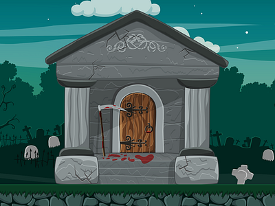 Mausoleum building cemetery graveyard horror illustration illustrator mausoleum nightmare scary