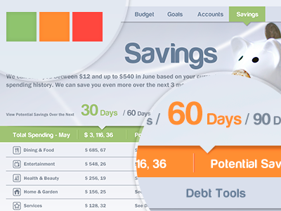 Savings Dashboard UI alphabit dashboard menu navigation ui user interface ux web