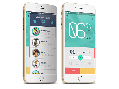 The Buddy Clock alarm app design ui ux