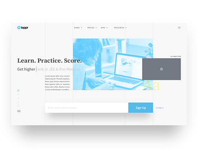 Landing Page edtech feature fold hero fold home home page landing landing page sign up signup static ui ux