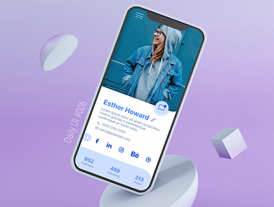 Daily UI #006 - User Profile branding challenge dailyui design graphic design illustration logo ui ux web
