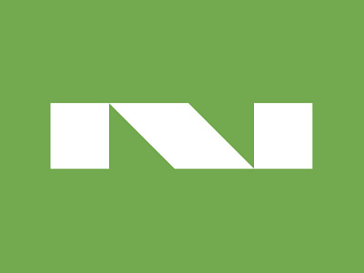 N green letter logo n typography