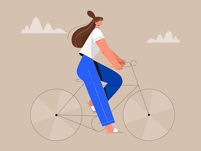 Bike girl bike bike girl bike ride character design girl girl character girl illustration illustration people vector