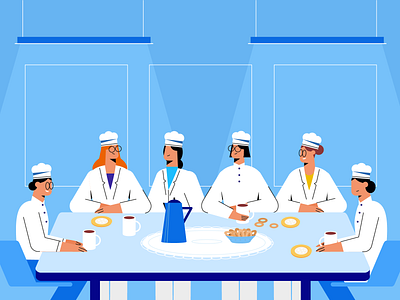 Workwoman character confectioner cooks design factory illustration people vector woman workers workwoman