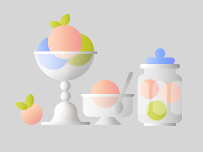 Ice Cream and Sweets composition design ice cream and sweets ice creem illustration still alive still life still life composition sweets transparency vase vector