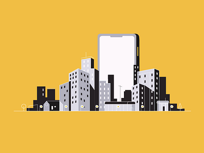 City building city illustration iphone phone skyline vector