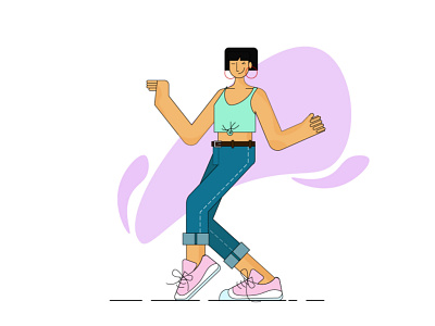 Girl dancer dance dancer dancing design girl happy happy girl illustraion illustrator walk walking