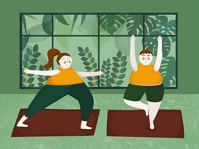 Illustration. Yoga Lovers.