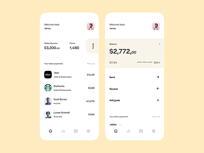 Banking app app bank bank app banking clean clean ui design finance finances financial financial app fintech minimalistic mobile mobile app mobile design ui