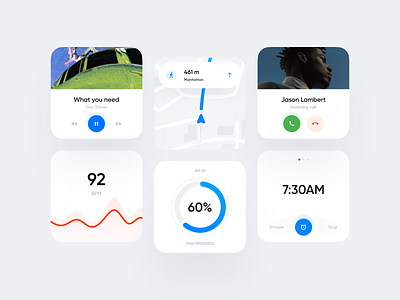 Watch widgets alarm app clean clean ui clock design heart rate ios location minimalistic music navigation player progress smart task ui watch watchos