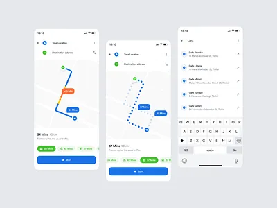 Navigator app address app car clean clean ui design gps irakli lolashvili location minimalistic navigation navigator search traffic ui