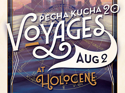 Pecha Kucha 20 Poster: Voyages event design pecha kucha poster design typography