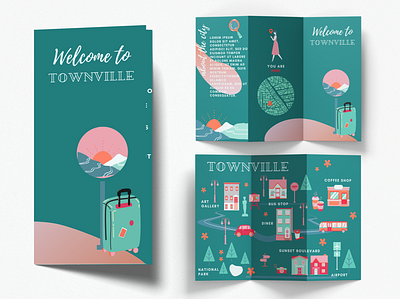 Townville Trifold advertising branding brochure design design digitalart illustration trifold typography ui