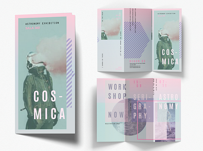 Cosmica Trifold advertising branding brochure design design digitalart events illustration trifold typography