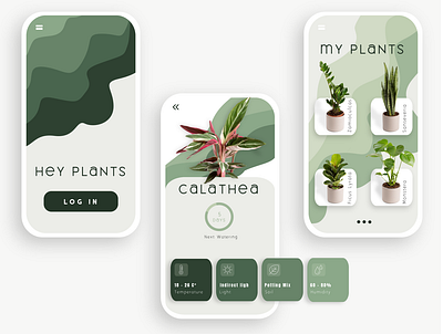 Hey Plants app advertising branding design digitalart illustration nature typography ui ux