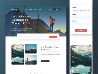 Climb.co Web Design branding design flat illustration logo ui uiux web