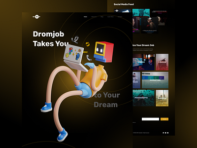 Dromjob Design app branding design graphic design illustration job logo ui uiux ux web