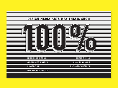 100% design postcard print typography ucla