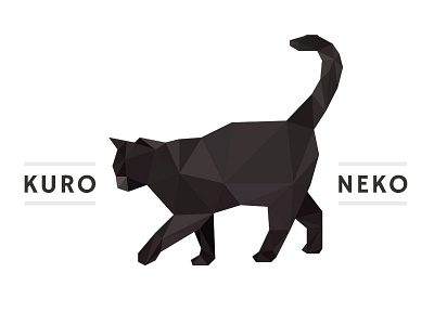 Kuroneko logo branding cat geometry identity logo