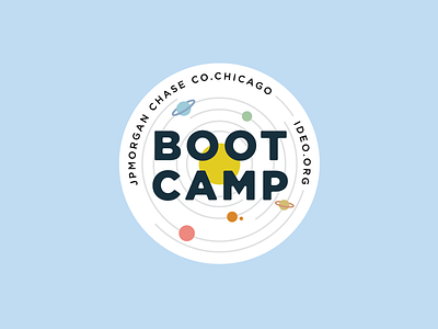 JPMC Boot Camp! badge illustration solarsystem space