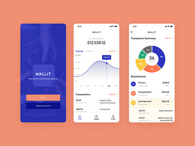 Wallit - Personal Finance app design flat ios ui ux