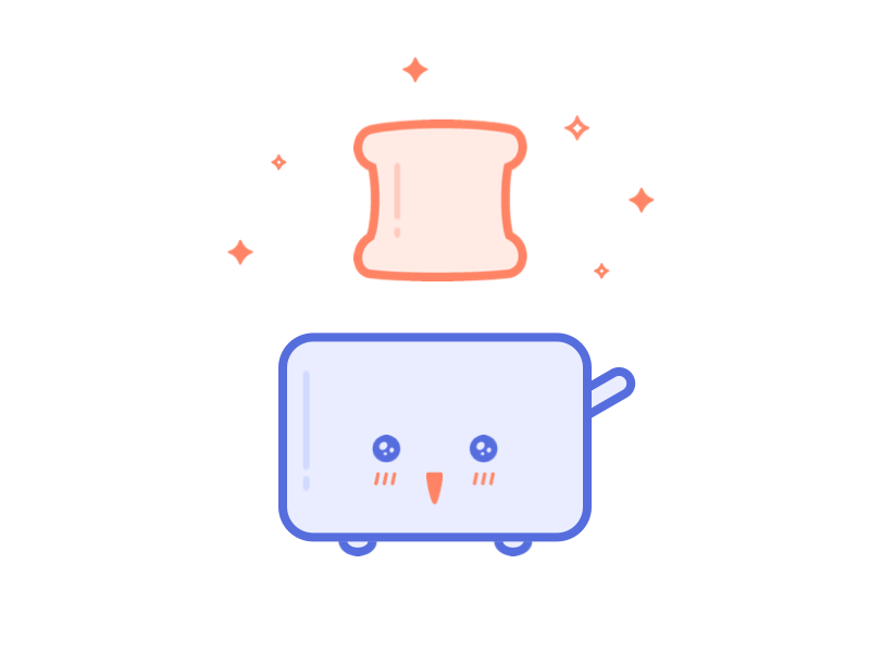 Toaster & toast! animation flat