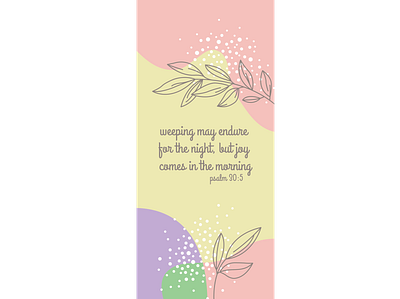 Psalm 30:5 background bible verse design dots illustration leaf pattern