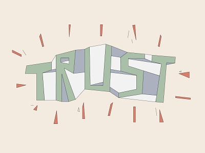 Trust blocks design illustration muted trust word