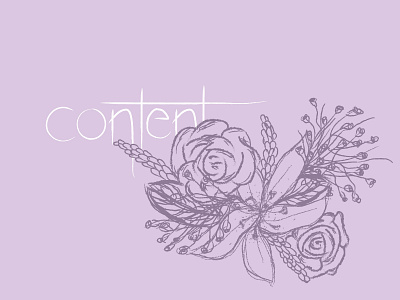 Be Content art content design drawing flower illustration leaf purple sketch