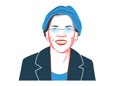 Elizabeth Warren for NPR america branding design election elizabeth warren illustration npr political politician portrait usa