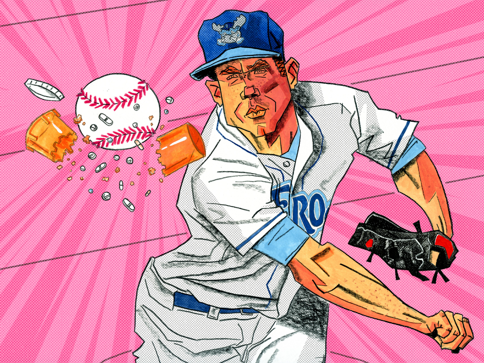 Carter Hope for The Athletic athlete athletic baseball conceptual editorial illustration illustraion illustrator mlb pitcher sports