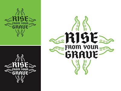 Rise From Your Grave band branding design horror identity illustration kraken logo metal music octopus punk tentacle typogaphy