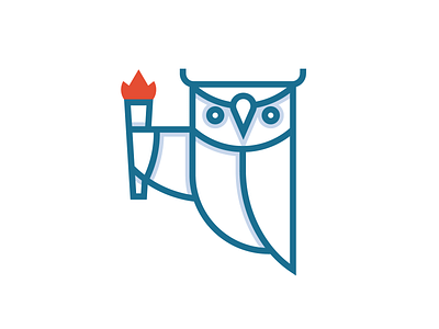 Owl branding design education greek identity illustration logo owl roman torch wisdom