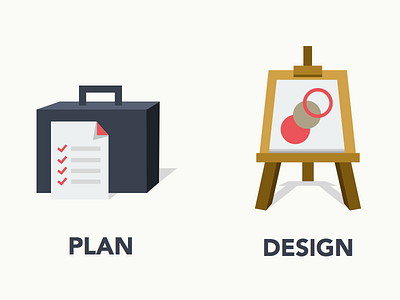 Plan - Design - Develop building blocks design develop easel flat ui icon plan sketchapp suitcase
