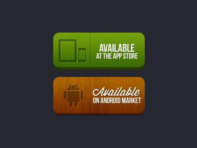 App store buttons android iphone ipod material retro wooden