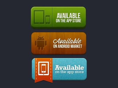 App store buttons android iphone ipod material retro wooden
