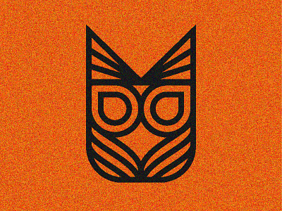 Just Owling around grain texture logmark logo logo design owl owl logo thick lines vector design